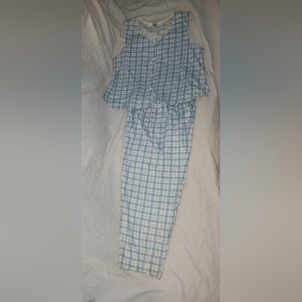 Vintage New Faye Women Pajamas Pjs 2 Piece Top And Bottom Size Small